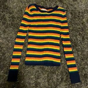 Long Sleeve American Eagle Striped Tee